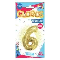 Globo Metal Dorado Chico  Nº 6