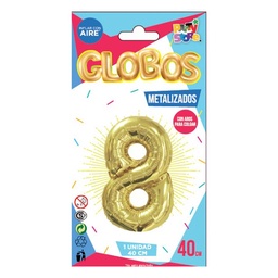 Globo Metal Dorado Chico  Nº 8