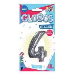 Globo Metal Plateado Chico  Nº 4