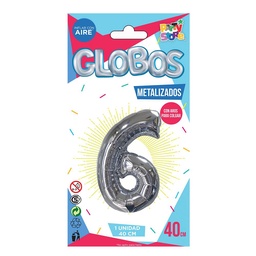 Globo Metal Plateado Chico  Nº 6