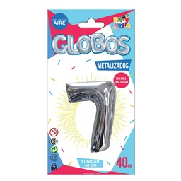 Globo Metal Plateado Chico  Nº 7