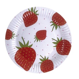 Plato Polipapel 17 cm  x 6 uni Frutilla