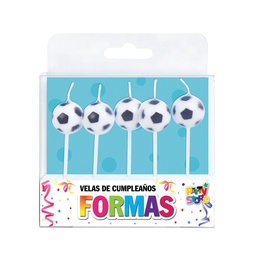 Pack x 5 Velas Formas Futbol