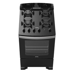 Cocina Multigas Atma 4 Hornallas Negro Ccm056n 56 cm