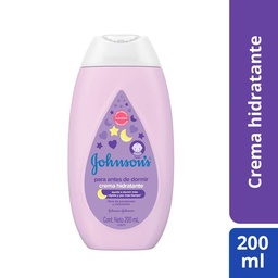 Crema Hidratante para Bebé Johnson's para Antes de Dormir x 200 ml.