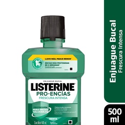 Enjuague Bucal Listerine Pro-encías Frescura Intensa x 500 ml.