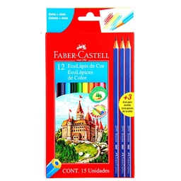 Set Lapices de Color + Lapices de Grafito Faber-castell 12 + 3 Unidades