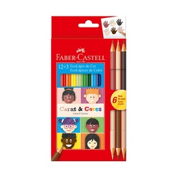 Lapices de Color Faber-castell Caras y Colores 12 + 3 Unidades