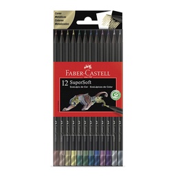 Lápices de Colores Faber Castell Supersoft Metálicos 12 Unidades