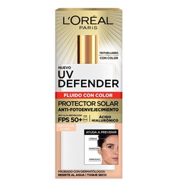 Uv Defender Fluido con Color Claro Loreal 40g