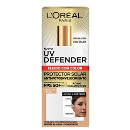 Uv Defender Fluido con Color Medio Loreal 40g