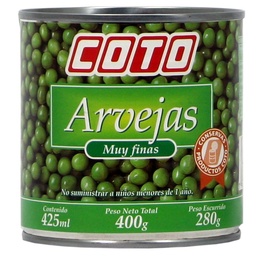 Arveja Coto Muy Finas Lata 400 gr