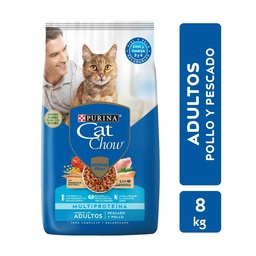 Alimento para Gatos Adultos Sabor Pescado y Cat Chow Bsa 8 Kgm