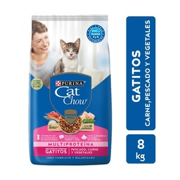 Alimento para Gatitos Sabor Pescado, Carne y Vegetales Cat Chow Bsa 8 Kgm