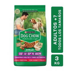 Alimento para Perros Longevos Todos Los Tamaños Sabor Carne y Pollo Dog Chow Bsa 3 Kgm