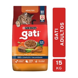 Alimento para Gatos Adultos Sabor Carne y Pollo Gati 15kg