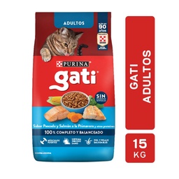 Alimento para Gatos Adultos Sabor Pescado y Salmón Gati 15 kg