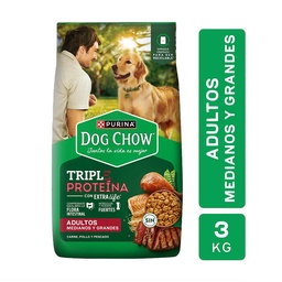 Alimento para Perros Adultos Carne Pollo y Pescado Medianos y Grandes Dog Chow 3kg