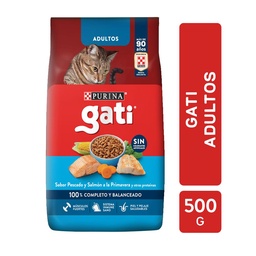 Alimento para Gatos Adultos Sabor Salmón y Pollo Gati Bsa 500 grm