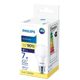 Lámpara Led Bulbo Philips Calida 7 W E27   Caja 1 Unidad