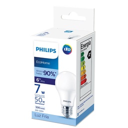 Lámpara Led Bulbo Philips Fria 7 W E27   Caja 1 Unidad