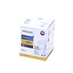 Lámpara Led Dicroica Philips Calida 3.8 W Gu10   Caja 1 Unidad