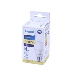 Lámpara Led Bulbo Philips Calida 14 W E27   Caja 1 Unidad