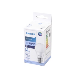 Lámpara Led Bulbo Philips Fria 14 W E27   Caja 1 Unidad