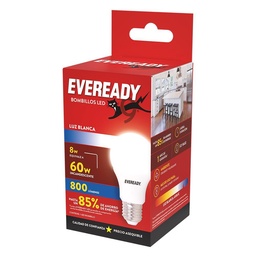 Lámpara Led Bulbo Eveready Fria 8 W E27   Caja 1 Unidad