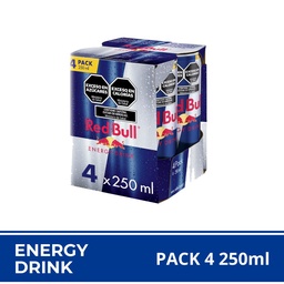 Energizante Red Bull Pack x 4 Unidades 250 cc