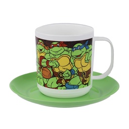 Taza con Plato Plastico Tortugas Ninja . . .