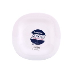 Plato de Postre Blanco Carine - Vidrio Opal 19 cm