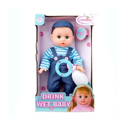 Muñeca Bebé de 33 cm Drink And Wet con Accesorios y Sonido Luna Bebé