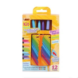 Kit 6 Resaltadores, 6 Lapiceras Bic