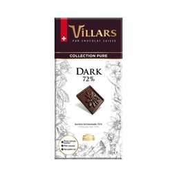 Chocolate Villars Pure Negro 72 % Cacao 100 gr