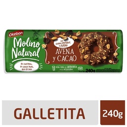 Galletitas Okebon Molino Natural Avena y Cacao X240g