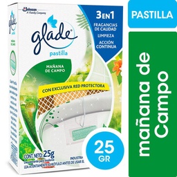 Pastilla para Inodoro Glade Mañana de Campo 25gr