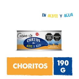 Choritos en Aceite y Agua Cusine-co 190 gr