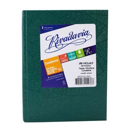 Cuaderno Rivadavia Forrado Rayado Verde 98 Hojas