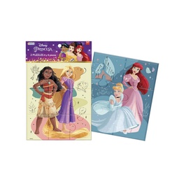 2 Puzzle Princesas 6y9 Piezas en Blíster para Colorear x 1 u