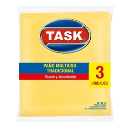 Paño Multiuso Task Amarillo X3un 32X38cm