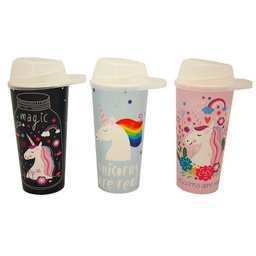 Vaso 18 con Tapta y Pico Unicornio x 1 u