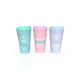 Vaso Plastico 20 C/tapa Negra Pastel Friends Zott x 1 u