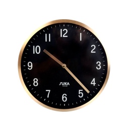 Reloj Suka Aluminio 25cm Negro y Oro