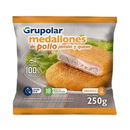 Medallones de Pollo Grupolar con Jamón y Queso 250 gr