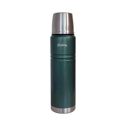 Termo Acero Verde Doble Pared con Tapon Push 1 l Hudson