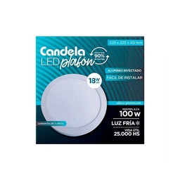 Plafón Led Redondo Base Fría 18W Candela Blanco