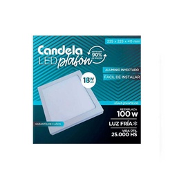 Plafón Led Cuadrado Base Fría 18W Candela Blanco