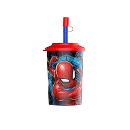 Vaso Plastico con Tapa Sorbete Spiderman Bel Gioco