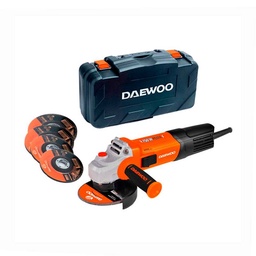 Amoladora Angular Daewoo 750 Watss con Maletin y 4 Discos